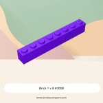 Brick 1 x 8 #3008 - 268-Dark Purple