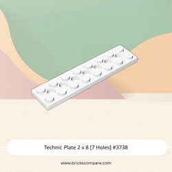 Technic Plate 2 x 8 [7 Holes] #3738 - 1-White