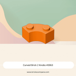 Curved Brick 2 Knobs #3063 - 106-Orange
