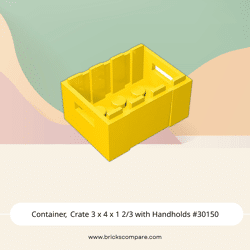 Container, Crate 3 x 4 x 1 2/3 with Handholds #30150 - 24-Yellow