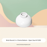 Brick Round 2 x 2 Dome Bottom - Open Stud #15395  - 1-White