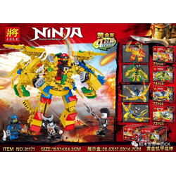 LELE 31171-1 Ninjago: Gold Machine A War God Gold Edition 4 Ensemble
