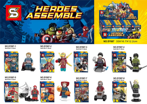 SY SY687-2 8 Captain America, Iron Man, Raytheon, Hulk, Spider-Man, Dr. Strange, Star wars, Black Widow
