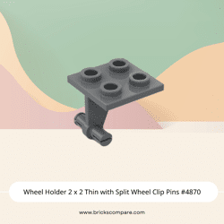 Wheel Holder 2 x 2 Thin with Split Wheel Clip Pins #4870  - 199-Dark Bluish Gray