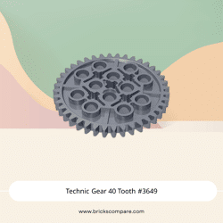 Technic Gear 40 Tooth #3649 - 315-Flat Silver