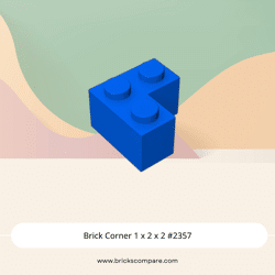 Brick Corner 1 x 2 x 2 #2357 - 23-Blue