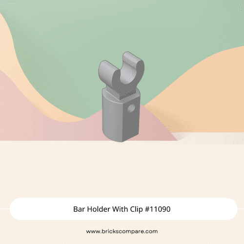 Bar Holder With Clip #11090 - 194-Light Bluish Gray