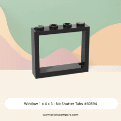 Window 1 x 4 x 3 - No Shutter Tabs #60594 - 26-Black