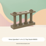 Fence Spindled 1 x 4 x 2 2 Top Studs #30055 - 138-Dark Tan