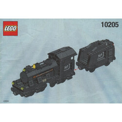 Lego 10205 Black large steam locomotives and coal-water trucks