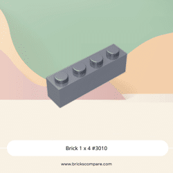 Brick 1 x 4 #3010 - 315-Flat Silver