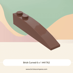 Brick Curved 6 x 1 #41762 - 192-Reddish Brown
