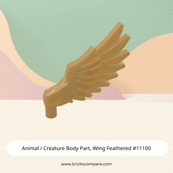 Animal / Creature Body Part, Wing Feathered #11100  - 297-Pearl Gold
