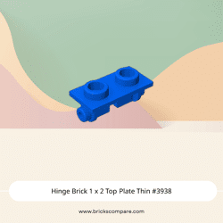 Hinge Brick 1 x 2 Top Plate Thin #3938 - 23-Blue