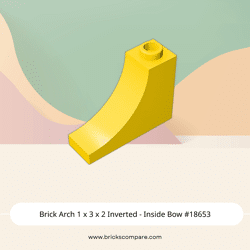 Brick Arch 1 x 3 x 2 Inverted - Inside Bow #18653  - 24-Yellow