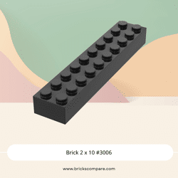 Brick 2 x 10 #3006 - 26-Black