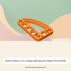 Technic Beam 3 x 5 L-Shape with Quarter Ellipse Thin #32250 - 106-Orange