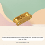 Technic Axle and Pin Connector Perpendicular 3L with Centre Pin Hole #32184  - 297-Pearl Gold