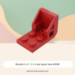 Bracket 3 x 2 - 2 x 2 aka Space Seat #4598 - 21-Red