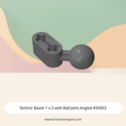 Technic Beam 1 x 2 with Ball Joint Angled #50923 - 199-Dark Bluish Gray