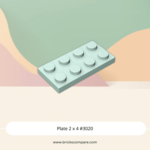 Plate 2 x 4 #3020 - 323-Light Aqua