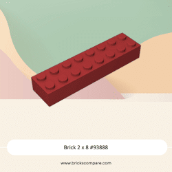 Brick 2 x 8 #93888 - 154-Dark Red