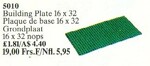 Lego 5010 Building Plate 16 x 32 Green