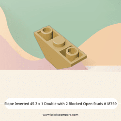 Slope Inverted 45 3 x 1 Double with 2 Blocked Open Studs #18759  - 5-Tan