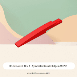 Brick Curved 10 x 1 - Symmetric Inside Ridges #13731  - 21-Red