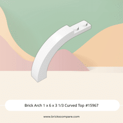 Brick Arch 1 x 6 x 3 1/3 Curved Top #15967 - 1-White