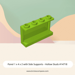 Panel 1 x 4 x 2 with Side Supports - Hollow Studs #14718 - 119-Lime
