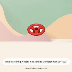 Vehicle Steering Wheel Small 2 Studs Diameter #30663+16091 - 21-Red