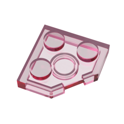 Wedge Plate 2 x 2 Cut Corner #26601  - 113-Trans-Dark Pink