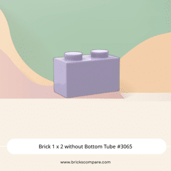 Brick 1 x 2 without Bottom Tube #3065 - 325-Lavender