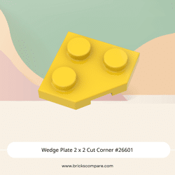 Wedge Plate 2 x 2 Cut Corner #26601  - 24-Yellow