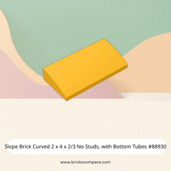 Slope Brick Curved 2 x 4 x 2/3 No Studs, with Bottom Tubes #88930 - 191-Bright Light Orange