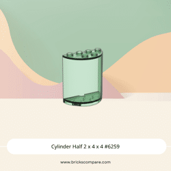 Cylinder Half 2 x 4 x 4 #6259 - 48-Trans-Green