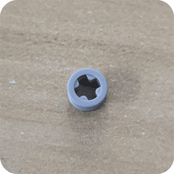Technic Bush 1/2 Smooth with Axle Hole Semi-Reduced #32123 - 194-Light Bluish Gray