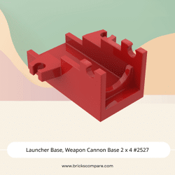 Launcher Base, Weapon Cannon Base 2 x 4 #2527 - 21-Red