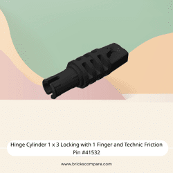 Hinge Cylinder 1 x 3 Locking with 1 Finger and Technic Friction Pin #41532 - 26-Black