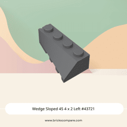 Wedge Sloped 45 4 x 2 Left #43721 - 199-Dark Bluish Gray