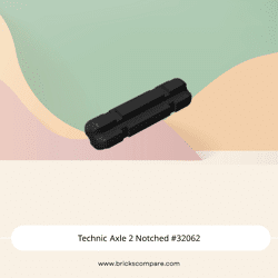 Technic Axle 2 Notched #32062 - 26-Black