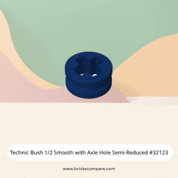 Technic Bush 1/2 Smooth with Axle Hole Semi-Reduced #32123 - 140-Dark Blue
