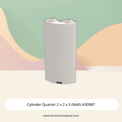 Cylinder Quarter 2 x 2 x 5 (Wall) #30987 - 1-White