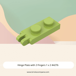 Hinge Plate with 2 Fingers 1 x 2 #4276 - 119-Lime