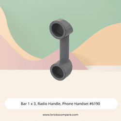 Bar 1 x 3, Radio Handle, Phone Handset #6190 - 199-Dark Bluish Gray