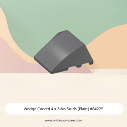 Wedge Curved 4 x 3 No Studs [Plain] #64225 - 199-Dark Bluish Gray