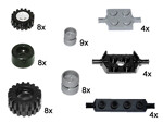Lego 10048 Bulk: Small wheels and axles