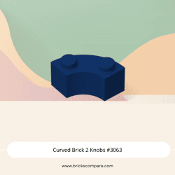 Curved Brick 2 Knobs #3063 - 140-Dark Blue