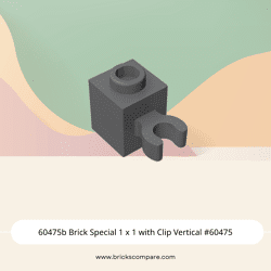 60475b Brick Special 1 x 1 with Clip Vertical #60475 - 199-Dark Bluish Gray